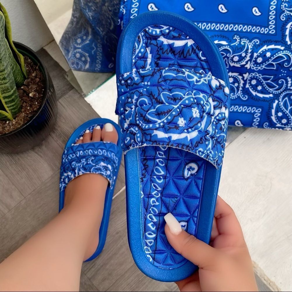 Blue Bandana Pool Slide Sandal